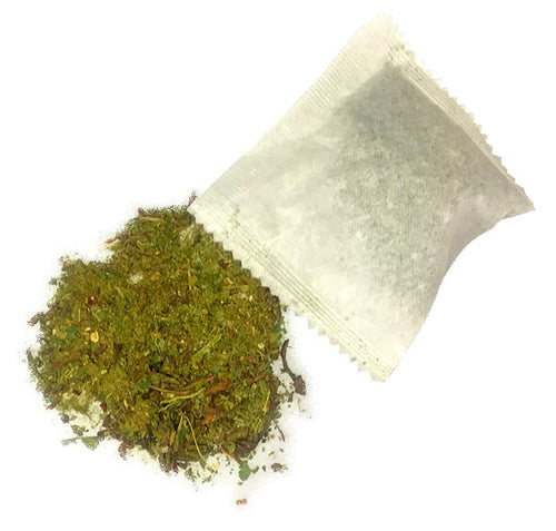 Organic gingko, sweet fern, wild spearmint, sumac, rhodiola, ginseng & hibiscus herbal tea for memory brain support in teabag