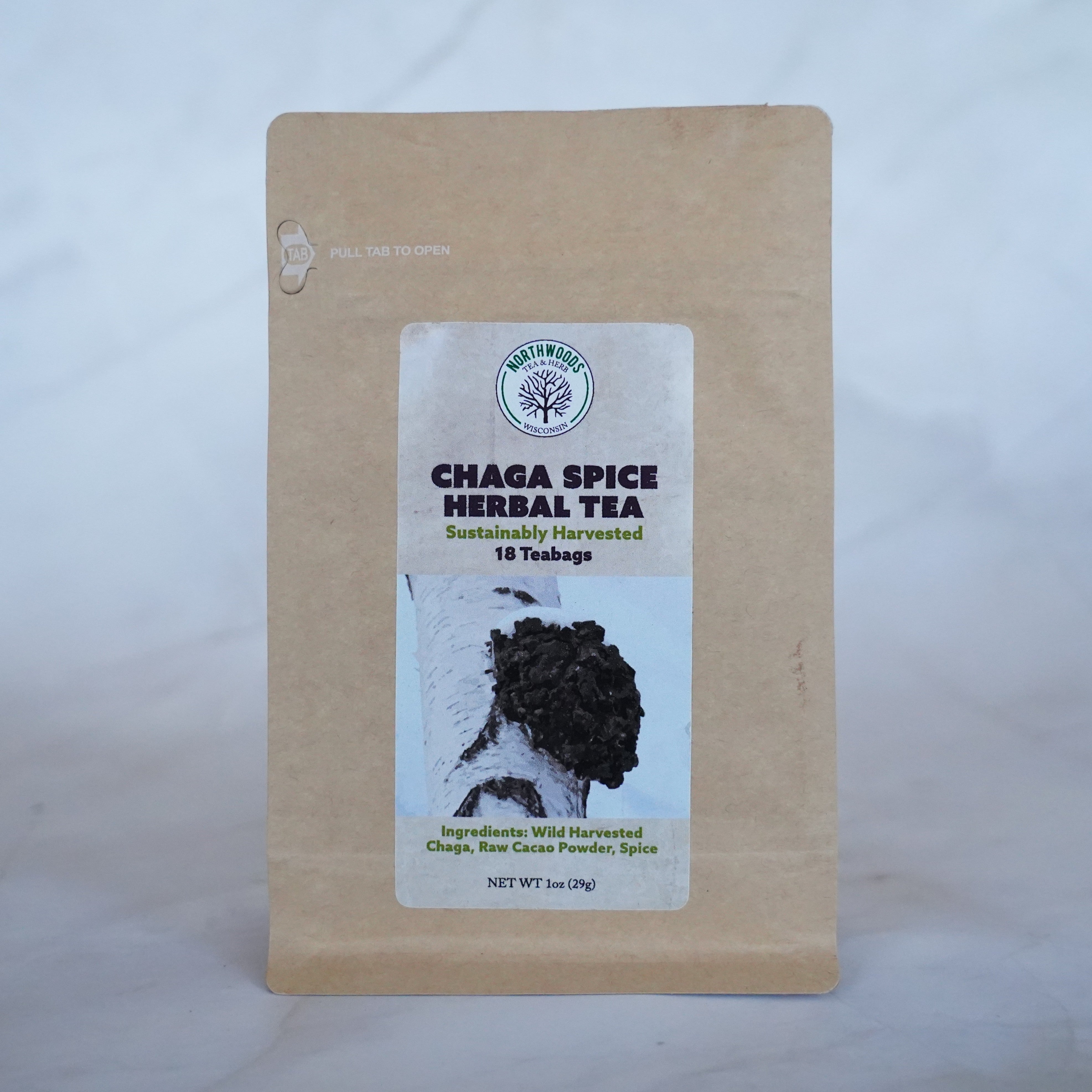 Wild Harvested Organic Chaga Mushroom Spiced Herbal Tea in Teabags ...