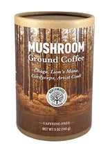 Load image into Gallery viewer, Mushroom Decaf Ground Coffee in new eco-friendly canister
