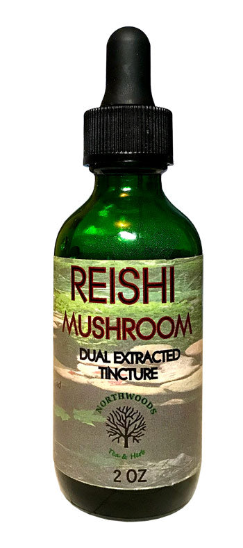 Organic wild harvested reishi mushroom dual extracted tincture 2 oz